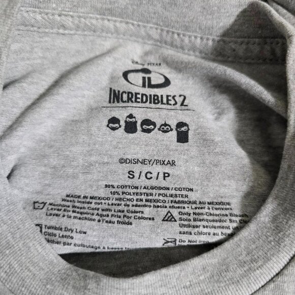 New Disney Pixar Incredibles 2 DAD BOD Mr Incredible T-Shirt Mens Small Gray Tee - Picture 5 of 8